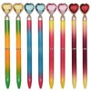Maydahui 20 PCS Colorful Heart Shaped Ballpoint Pens Retractable Bling