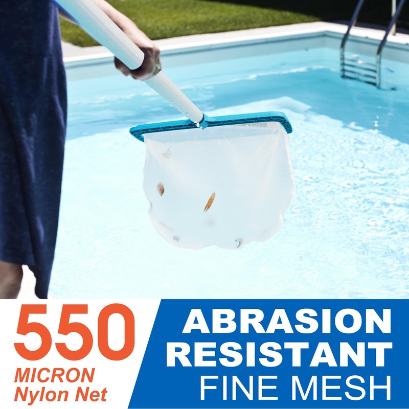 POOLWHALE Professional Pool Skimmer Net, Upgraded Extra Wide Scoop Edge,