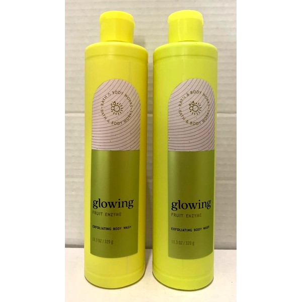 2 GLOWING With Fruit Enzymes Exfoliating bath Body Wash Set