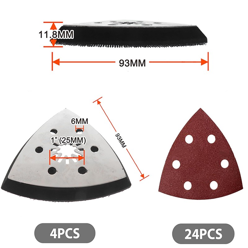 Set of 4 Triangle Sanding Plates, Fine Multimaster Accessories, Fine