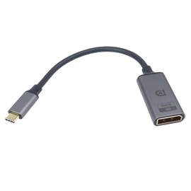 PremiumCord 8K USB-C to DisplayPort Adapter M/F, DP 1.4, UHD 8K 4320p 60Hz, 4K 2160p 144Hz, HDR10, HDCP 2.2, 32.4 Gbps, Aluminium Housing, Space Grey, 20 cm