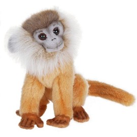 Set of 4 White Handcrafted Extra Soft Plush Brown Leaf Monkey Stuffed Animals 7"