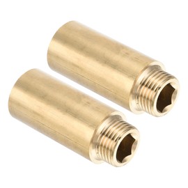 PATIKIL Shower Head Extension Arm, 2 Pack Brass G1/2 Male to Female Thread 61mm Length Pipe Fitting Shower Head Extender