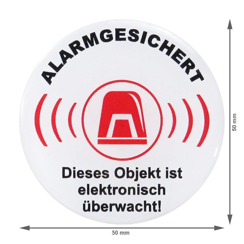 BIKE-label 900024 Warning Sign 3D Sticker Diameter 50 mm Alarm