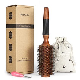 BESTOOL Cepillo redondo para secado por soplado, cepillo redondo para mujeres o hombres, cepillo de pelo redondo de cerdas de jabalí para soplar rápid