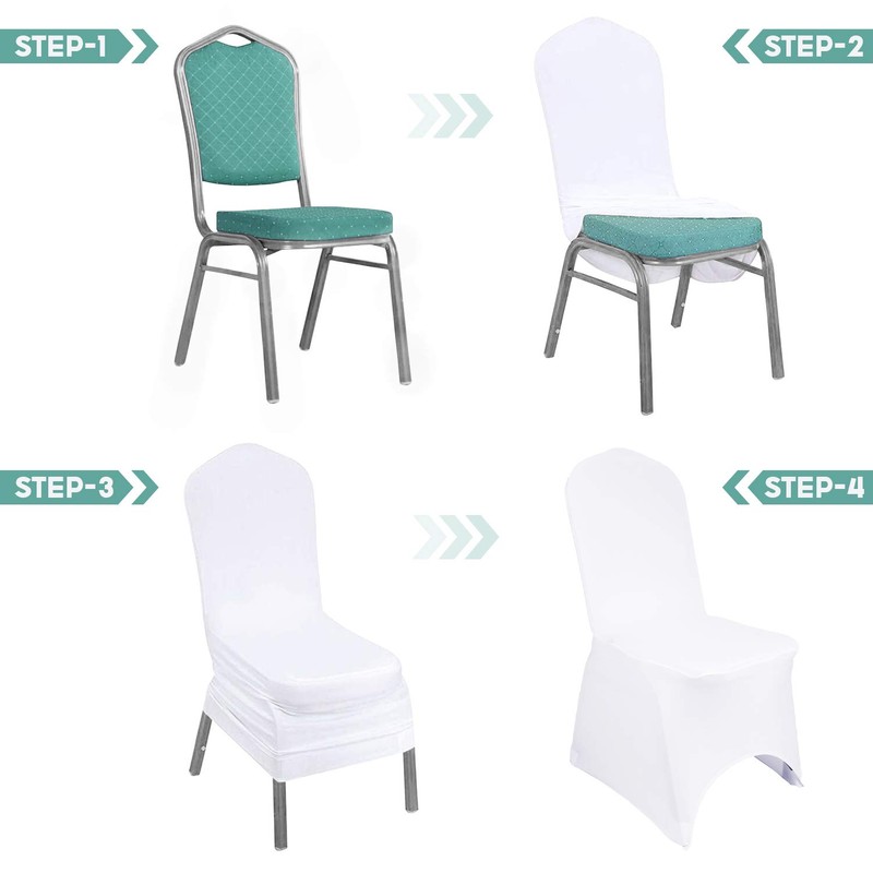 Trimming Shop Spandex White Chair Cover Stretch Fabric Removable Washable