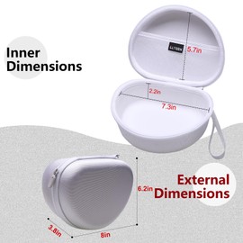 LTGEM Hard Travel Case Compatible with Raycon The Everyday/Raycon Fitness Headphones - Protective Carrying Case Bag(Inside: 7.3" x 5.7" x 2.2"), White