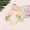 Yonchic 3-Piece Floral Metal Hair Clips, Butterfly Chinese Rose Hair