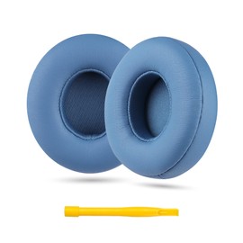 YOCOWOCO Replacement Earpads for Beats Solo 4 Wireless On Ear Headphones, Solo4 Ear Pads Cushions with Soft Protein Leather and Noise Isolating Memory Foam (Slate Blue)
