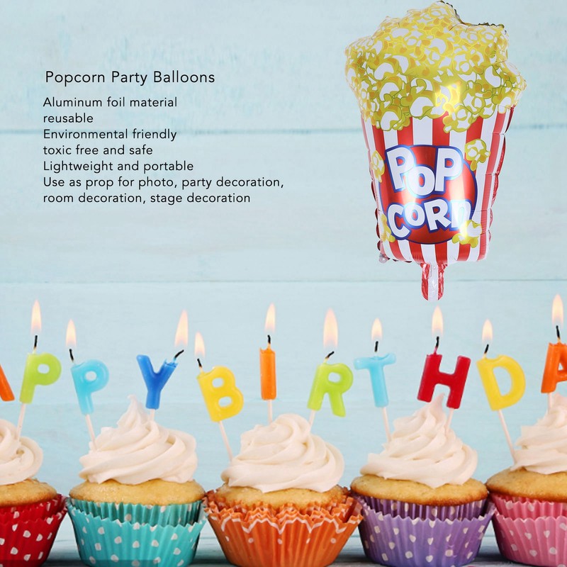 10pcs Popcorn Party Balloons Reusable Movie Theme Party Decoration Balloons