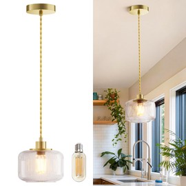 Karjoefar Pendant Light, 110V Pendant Lamp with E26 7W LED Bulb