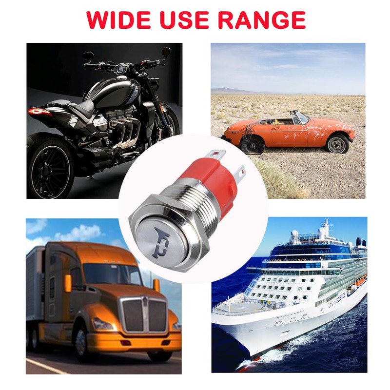 DMWD 20Amp 12V-24V Horn Push Button Switch 16mm Heavy Duty