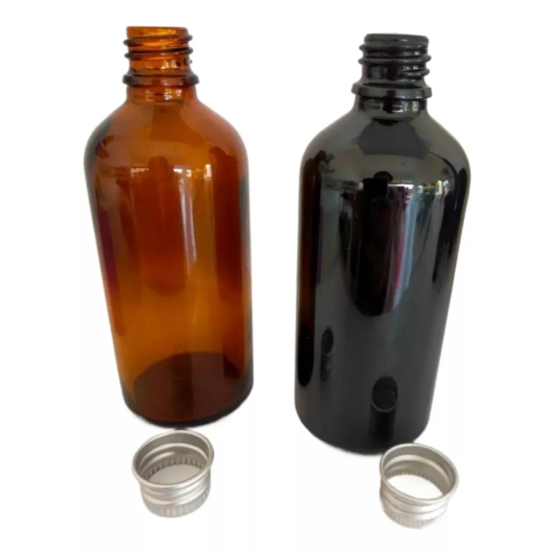 Meliars Frasco 100 Ml Cristal Ambar / Negro Tapa Aluminio