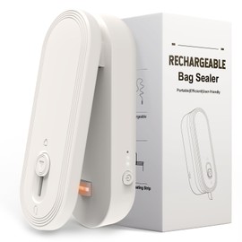 Mini Bag Sealer and Cutter, 1800mAh Rechargeable Chip Bag Sealer Heat Seal, 3 Heat Modes, Widened Heating Strip, Magnetic & Hanging Design, Portable Bag Sealing Machine for Plastic Snack Bags
