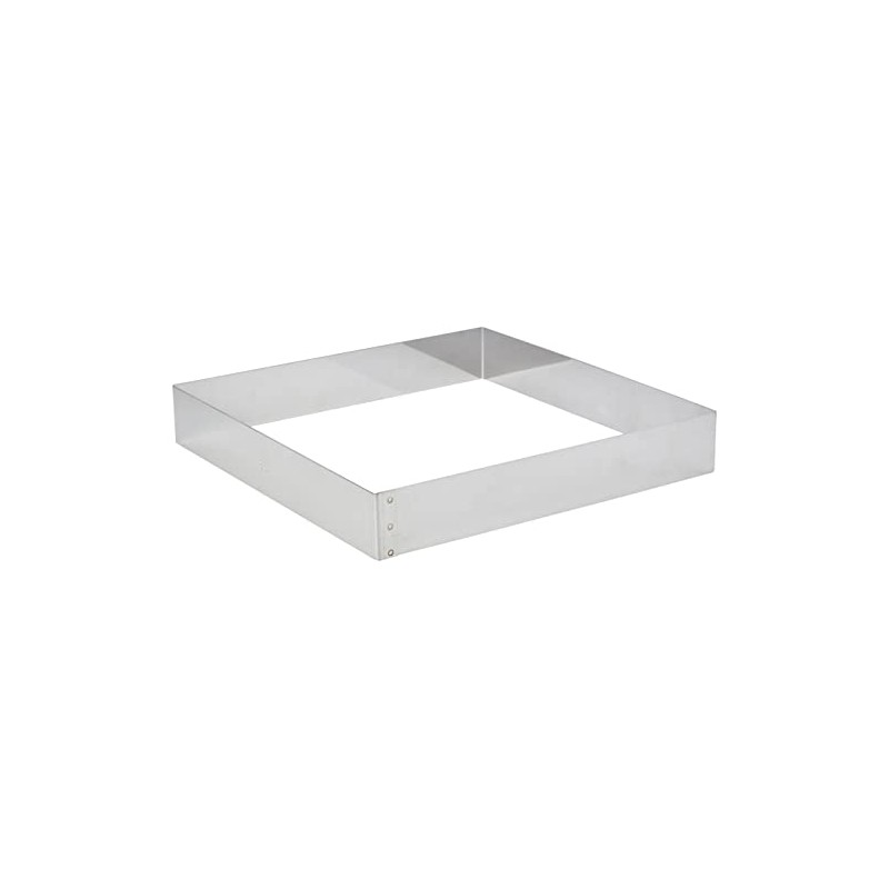 De Buyer 3906.28 Stainless Steel Square Rings, 4.5 cm High