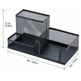 Baoswi 3 Pcs Magnetic Pencil Holder, Locker Accessories, Metal Mesh Strong Magnetic Pen Holder, Magnetic Basket for Fridge Whiteboard Blackboard Teacher Classroom Supplies, Locker Organizer for work