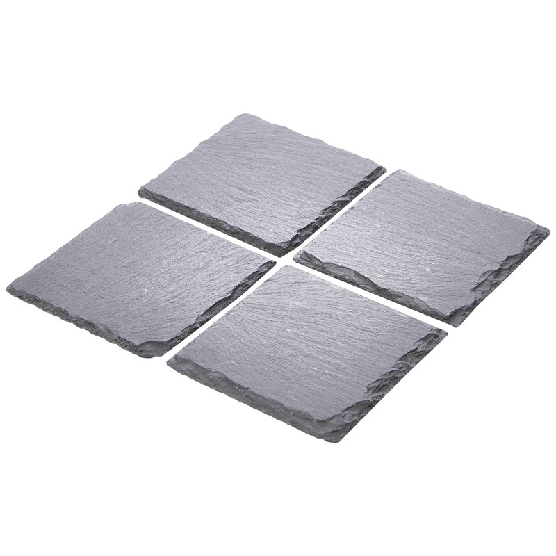 Urban Living Set of 4 Square Slate Coaster for Drinks
