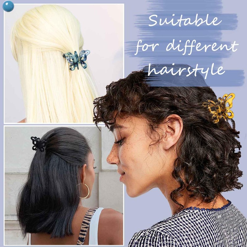 Outyua 6 Pack Small Butterfly Hair Clips Tortoise Shell Hair