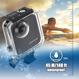 Waterproof Housing Case for GoPro MAX, Protective 45m Underwater Dive Case Shell with Anti Fog and Bracket Accessories for GoPro MAX Waterproof 360 Camera