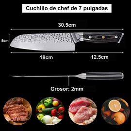 10MOONS Cuchillo Chef, Cuchillo de Cocina de Acero Inoxidable Con alto Contenido de Carbono, Cuchillos Japoneses con Hoja Afilada(30.5cm)
