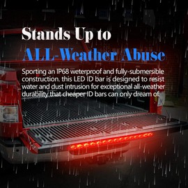 FABOOD F 2X Red Waterproof 15 LED Light Bar Stop Turn Tail 3rd Brake Light Truck Trailer