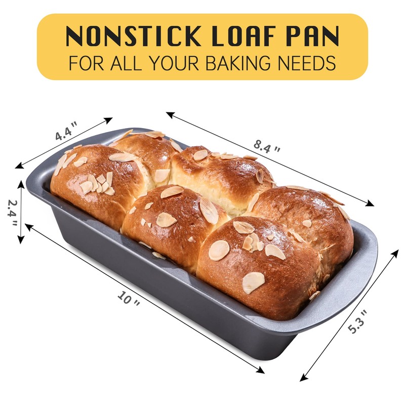 HONGBAKE 3 Pack Loaf Pan Set, 8.5 x 4.5 Inches