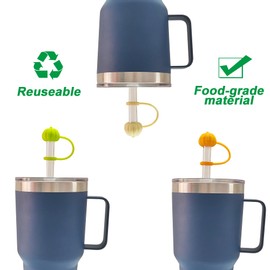 Spill Stopper Compatible for YETI Straw tumbler Cup 25oz, 26oz, 35oz, 42oz,Straw Cup Spill Accessories Mug rambler straw lid 3 Straw Cover Topper Cap,3 Leak Proof Stopper Pumpkin