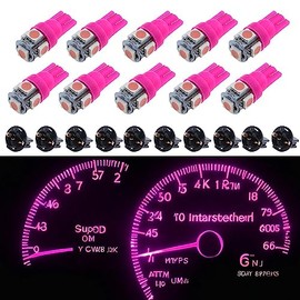 T10 194 168 - Bombillas LED para tablero de instrumentos, color rosa/morado, calibre de panel brillante, 10 unidades/juego