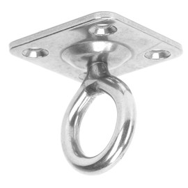 Stainless Steel Ceiling Hooks, 360 Degree Rotating Ceiling Hooks Pad Eye Plate U Hooks for Seawater(Rotating Square Door Buckle 6MM) Rowing