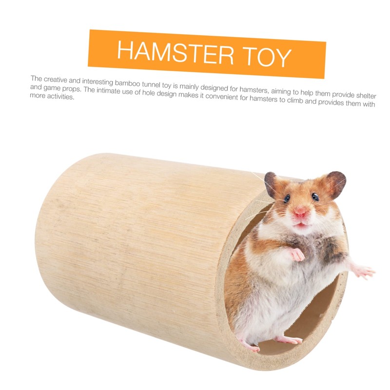 Sosoport Bamboo Hamster Tunnel Chinchilla Hideout Small Pet Activity Toy