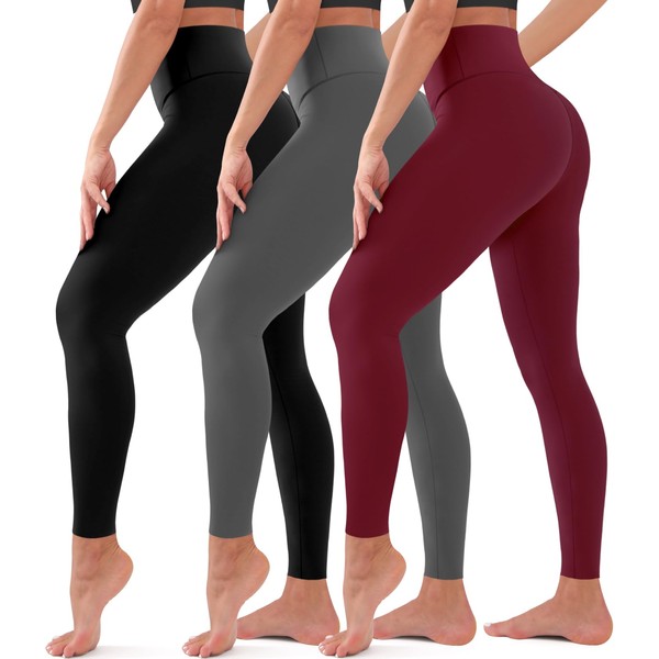 BLUEENJOY 3 Pack Leggings for Women - High Waisted Full
