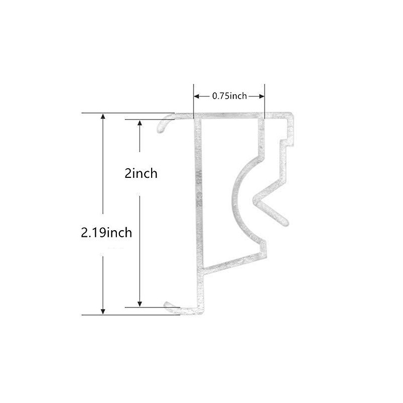 Cutelec Valance Clips 2Inch 5Pcs Clear Plastic Hidden Retainer Holder