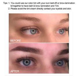 Kcolly Semi-permanent Eyebrow and Eyelash Dye Kit Waterproof Smudge-proof Eyebrow Eyelash Tint Set Long-lasting Color Sweat-proof Easy to Use