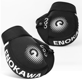 ENOKAWA Motorcycle Steering Wheel Cover, Neoprene, Waterproof, Windproof, Cold Protection, Thermal, Steering Wheel Warmer, Autumn, Winter, One Size Fits Most, Includes Reflective Coating, Black