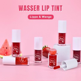 Lip Stain, Waterproof Long Lasting Lip Tint Stain Matt Quick Dry Tinted Lip Gloss Light Weight and Soft Highly Pigmented Fruit Taste Lip Stain Tint for Lips and Cheeks