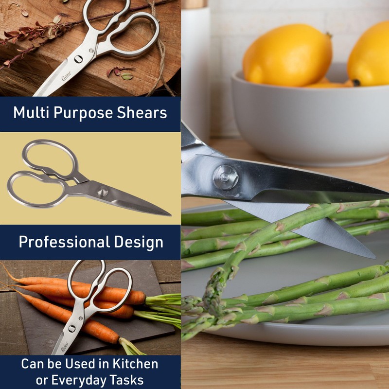 Heavy Duty Kitchen Scissors - Multipurpose Forged Stainless Steel Scissors