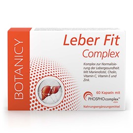 Leber Fit Complex, High-dose Complex from the Brand Raw Material Phospho Complex, incl. Silymarin, Vitamins and Minerals, Very Good Bio-availability (60 Capsules, Monthly Pack)