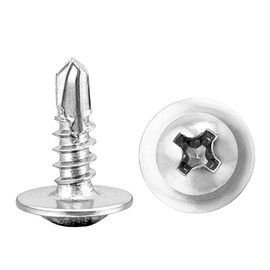 MateIJS 300Pcs 8×1/2”410 Stainless Steel Self-Tapping Sheet Metal Screws - High Strength Truss Head Fasteners for Metal, Plastic & Wood, Phillips Drive, Quick Tapping Design, Corrosion Resistant