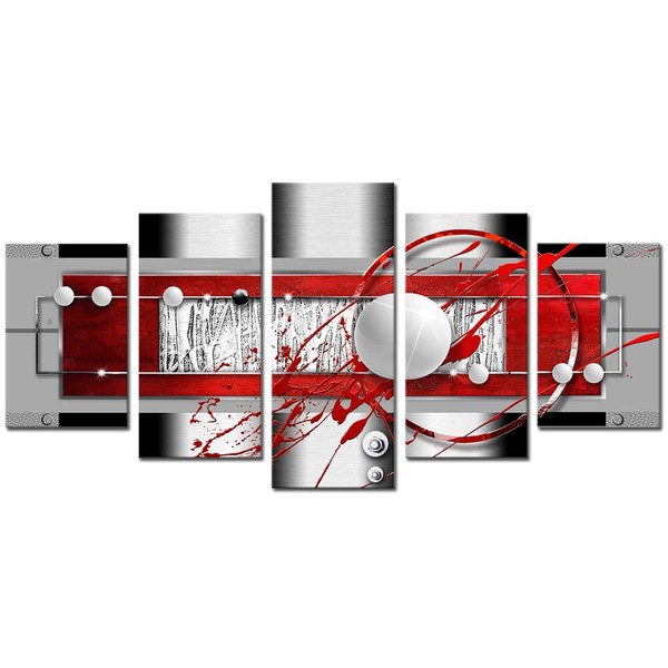 AWLXPHY Decor Abstract Canvas Wall Art Red Black Grey for
