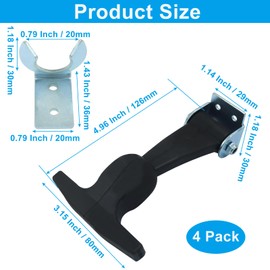 HARSKIYER 4 Pack Elastic Stainless Steel Rubber Hood Catch, Flexible T-Handle Draw Latches, Rubber Hasp with Bracket for Tool Cabinet, Vehicle Engine Hood, Locking System Accessories