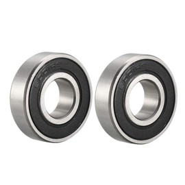 sourcing map Deep Groove Ball Bearing Double Sealed Chrome Bearing 12 x 28 x 8 mm 6001-2RS Pack of 2