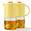 Delove Borosilicate Glass Pitcher with Lid & Auto Spout –