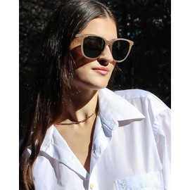 Myiaur Polarised Sunglasses Women Square Lens, Oversized Mirrored Sunglasses with UVA UVB Protection