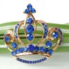Navachi 18k Gold Plated Multicolor Crystal Royal Crown Brooch Pins