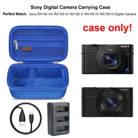 Elonbo Camera Carrying Case for Sony RX100 VII/ RX100 VI/ RX100 V/ RX100 IV/ RX100 III Compact Digital Camera, Vlogging Camera Travel Bag, Video Streaming Camera Storage Holder. Blue