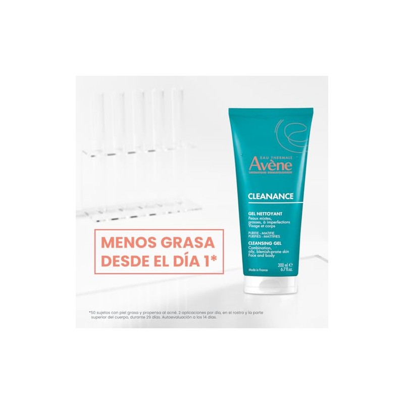 Avene Cleanance Gel Limpiador Facial Piel Grasa y Mixta, 200ml