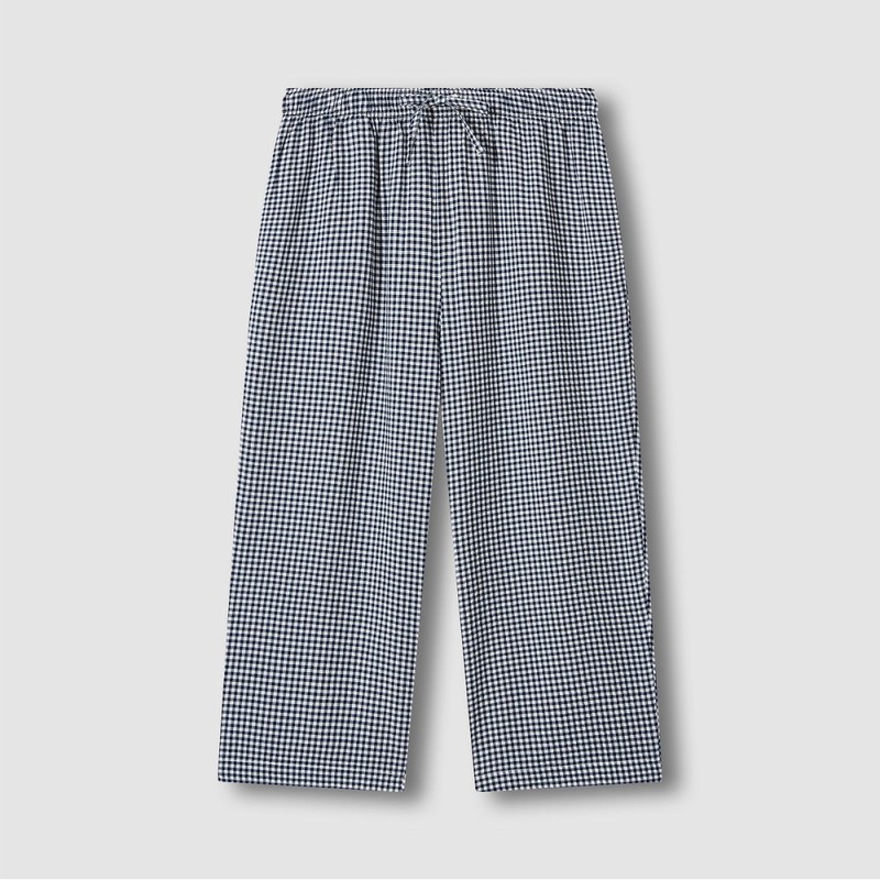 JAJU [JAJU] Women's Rayon Cotton Seersucker 7/8 Pajama Pants (Choose
