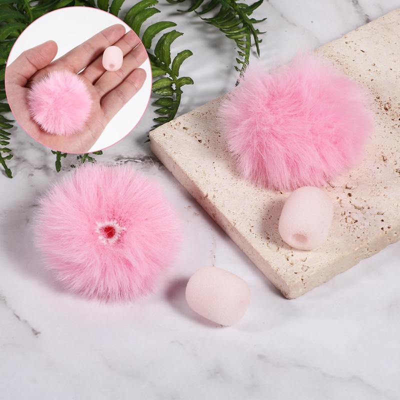 4 Pieces Mini Pink Microphone Windscreen, High-Density Headset Foam Mic