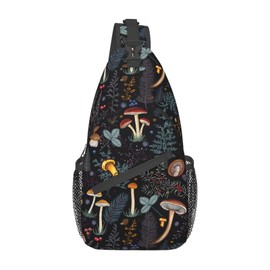 Vasietrng Mushroom Gifts Mushroom Backpack Crossbody Bag Sling Bag for Women Men Travel Hiking Daypack Chest Shoulder