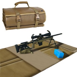 KANCOKIT Extra Large Shooting Mat, Thickened Cotton Roll Up Padding with 2 Zipper Pockets & Molle Webbings & Bipod Holder, Non-Slip Waterproof Foldable Pad Blanket for Long Range Shooting Hunting